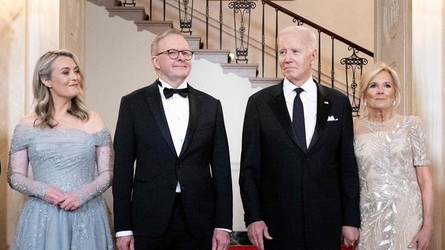 Australia’s ‘First Couple’ at the White House with US President Joe Biden and First Lady Jill Biden. Picture: AFP