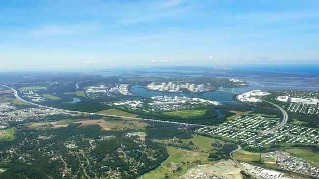 Artist impression of the proposed Pacific City development in the Norwell Valley on the Gold Coast. Picture: Supplied.