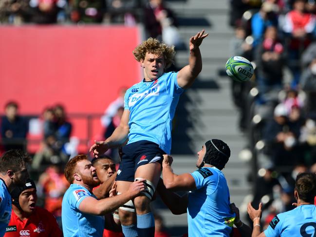 Ned Hanigan will play No. 8 for the Waratahs. Picture: Martin Bureau/AFP
