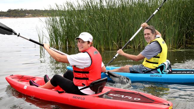 Local couple Teresa and Michael O’Brien of Happy Valley, enjoying the local reservoir. =. Picture Dean Martin