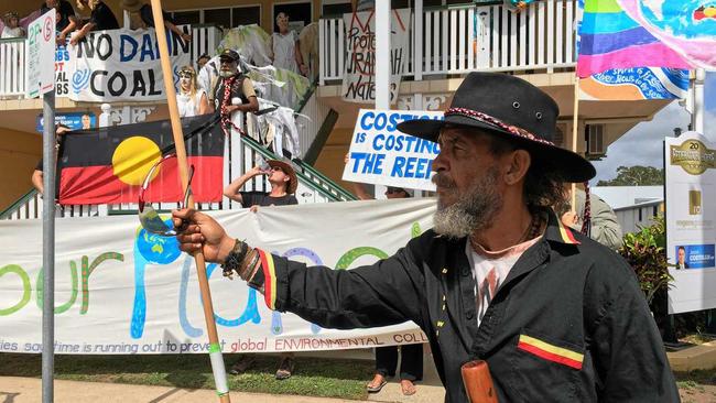 Ken Peters-Dodd outside MP Costigan's Proserpine office this morning.