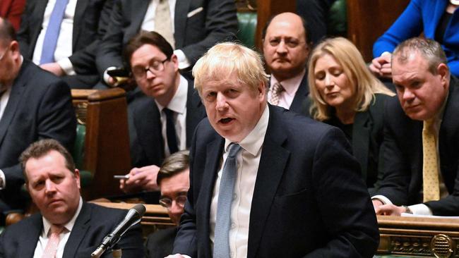 Boris Johnson in parliament on Monday. Picture: AFP