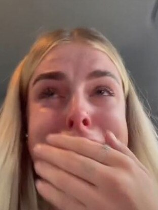 Chiara Hocking was distraught at the scene. Picture: TikTok/chiarahocking1