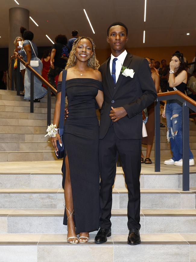 Umu Forna and Pacifique Mukunzi at the Trinity Bay High School formal evening, held at the Cairns Convention Centre. Picture: Brendan Radke