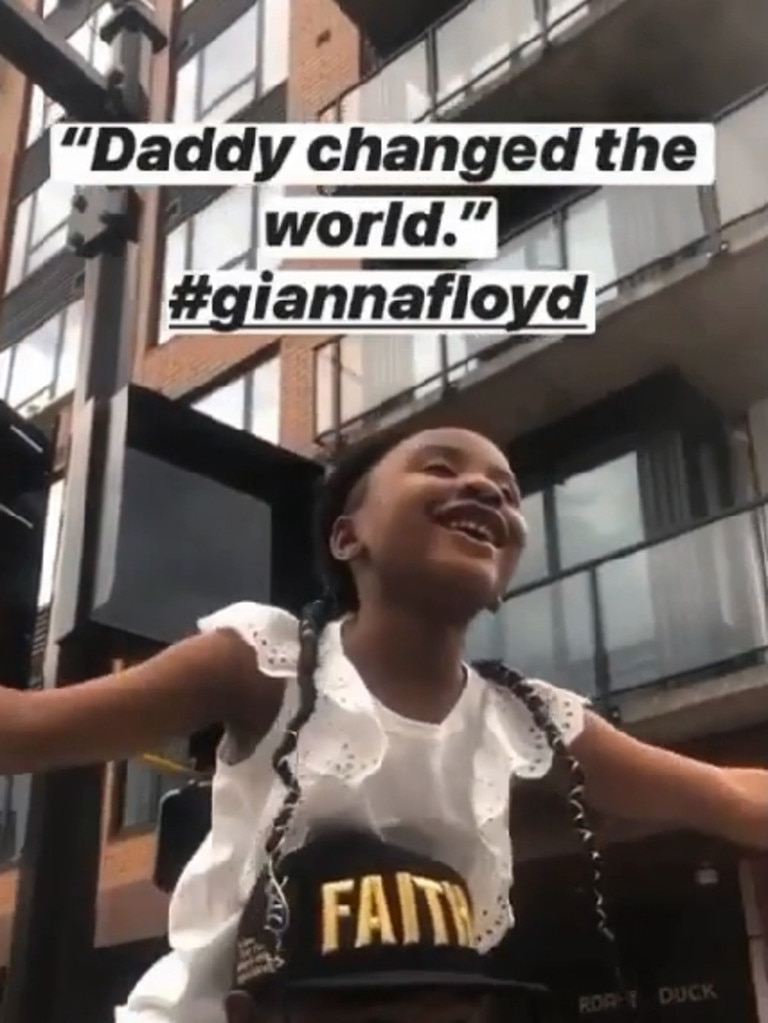 George Floyd’s daughter Gianna says her father “changed the world”. Picture: Instagram