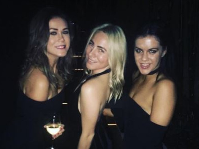 Georgia Tripos, far right, has rubbished rumours she worked as a stripper. Source: INSTAGRAM @_georgiatripos