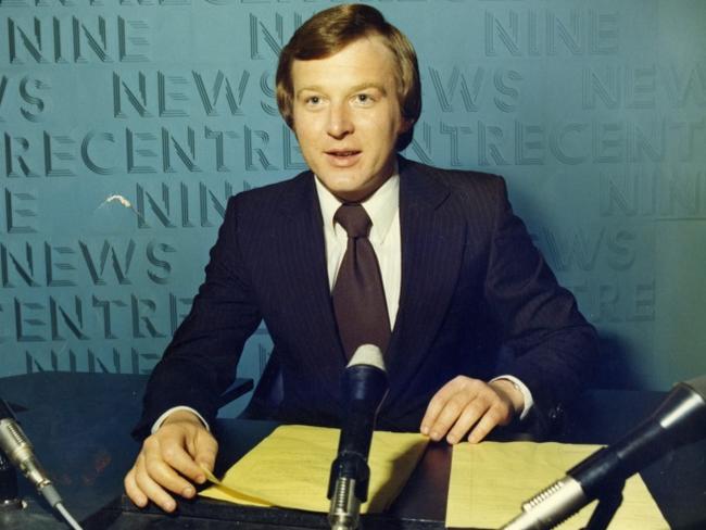 Peter Hitchener in his early days as a newsreader. Picture: Supplied