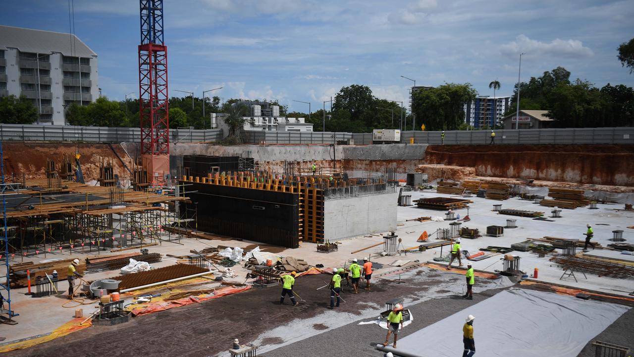 The construction site for Charles Darwin University's new city campus. Picture: (A)manda Parkinson