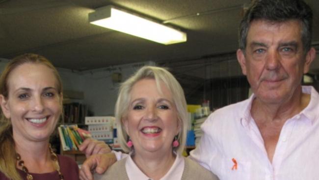 Journalist Jane Caro with Canley Vale High School teachers Helen Arfanis and Ken Swinfield.