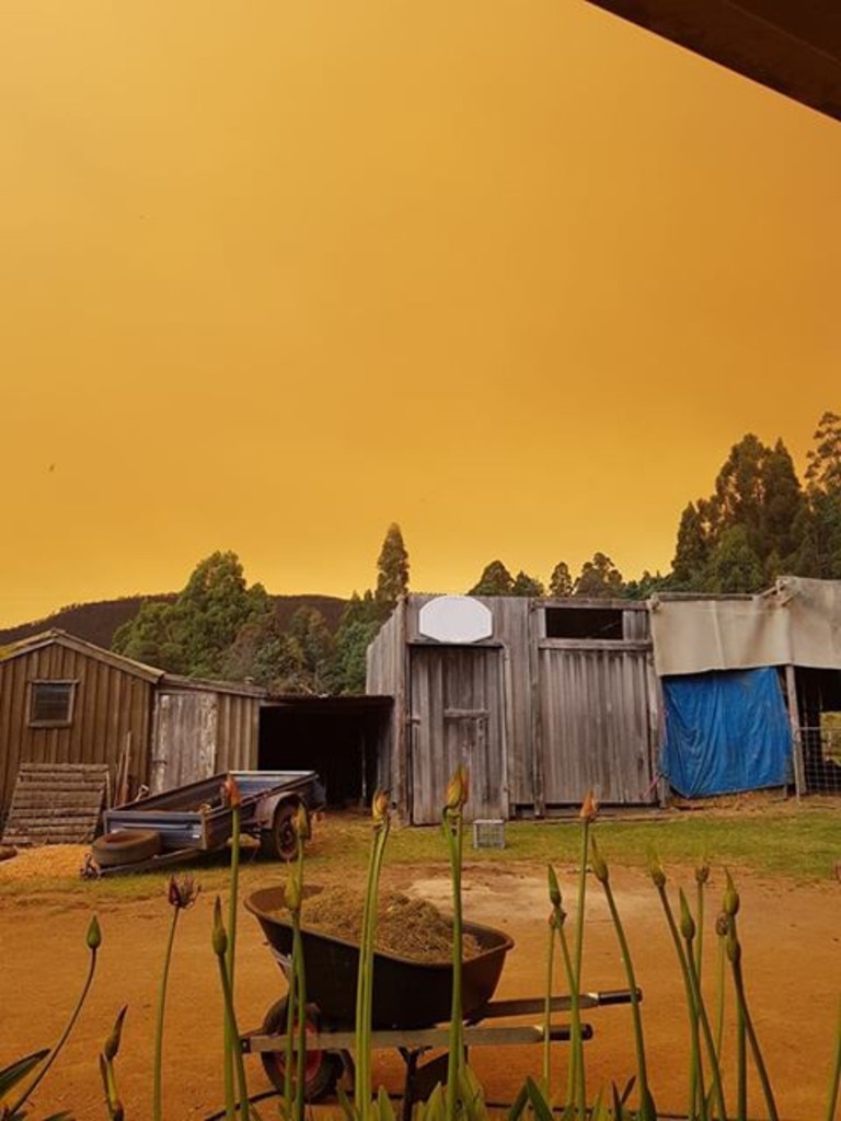 Haze seen from Lachlan in the Derwent Valley. Picture: GAIL