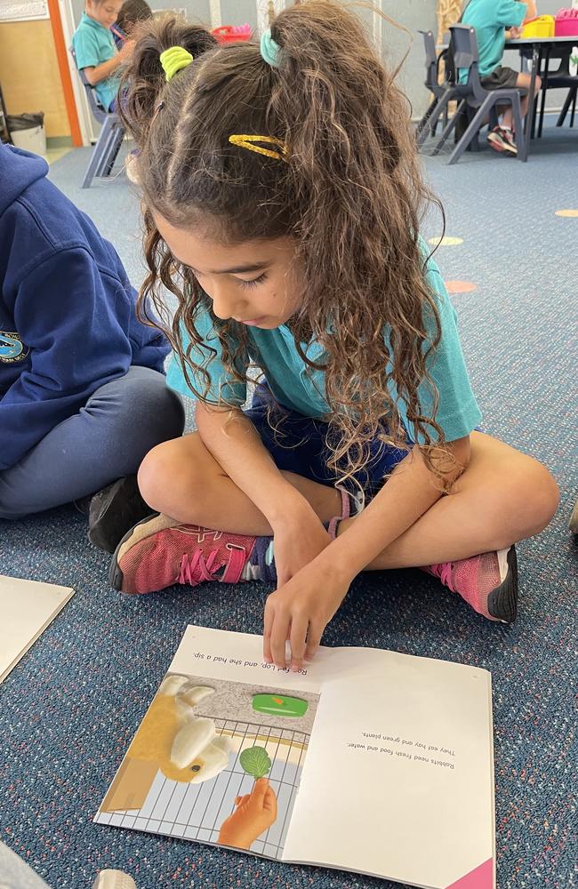 Students reading time at Ocean Shores Public School. Picture: Supplied