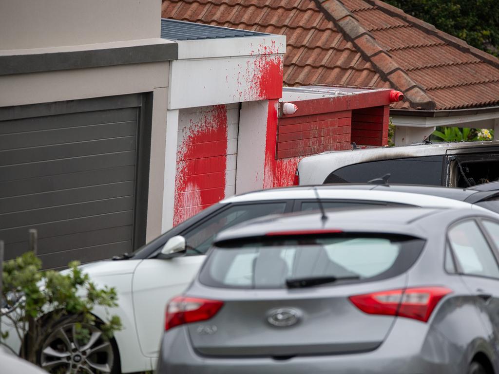 A Dover Heights home was splashed with red paint by vandals. Picture: Thomas Lisson