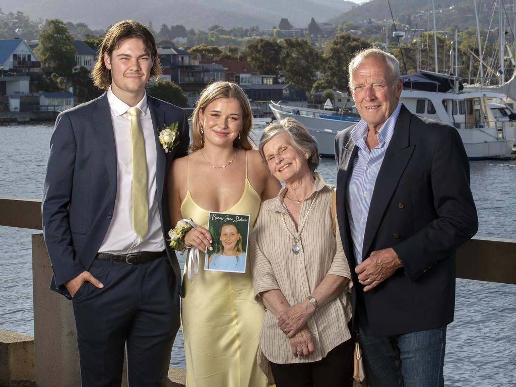 Ryan Fehlberg, Georgie Sullivan, Gail Dickson and Bassett Dickson at St Michael's Collegiate School leavers dinner at Wrest Point. Picture: Chris Kidd