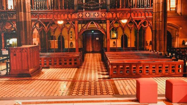 An image tendered as evidence shows the interior of St Patrick's Cathedral in Melbourne.