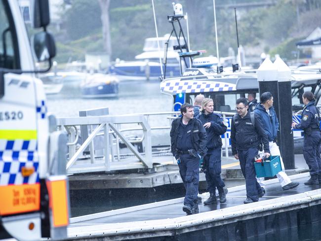 Water Police at Tunks Park on Thursday morning. Picture: NewsWire / Jeremy Piper