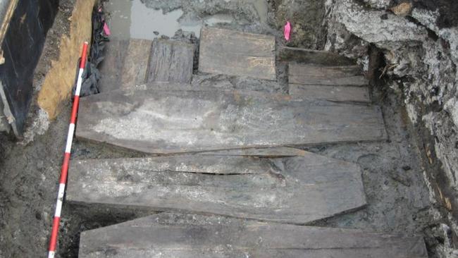 Heritage Victoria exhumation work of Pit C, Layer 2, in the former Pentridge prison in 2009. Picture: Heritage Victoria collection.