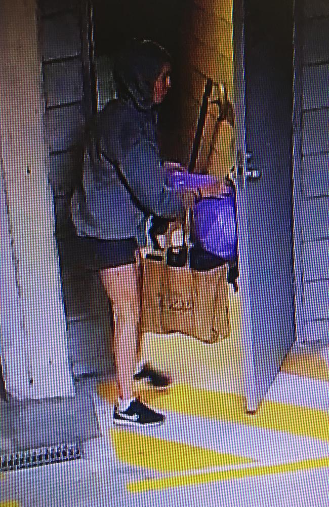 An accused thief stealing items from a storage unit at a Windsor apartment. Pic: Supplied