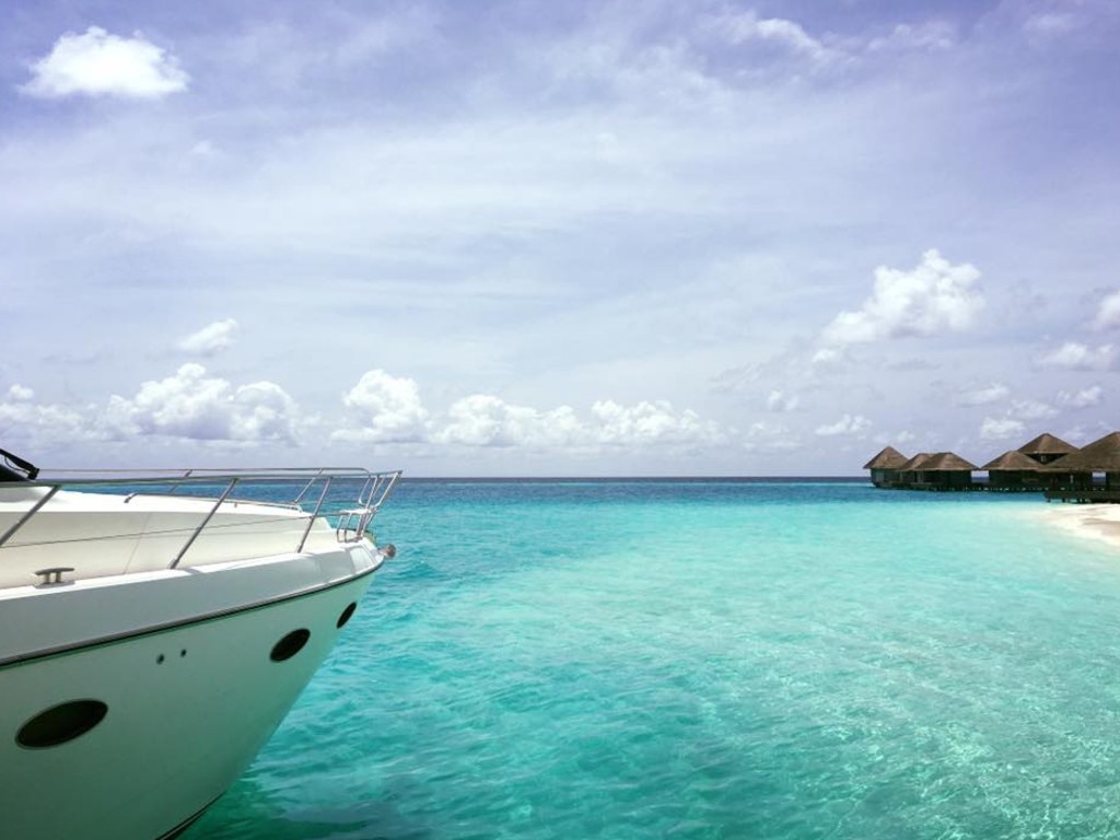 Jennifer Hawkins and husband Jake Wall share a series of breathtaking snaps from their stay at PER AQUUM Huvafen Fushi Maldives. Picture: Facebook