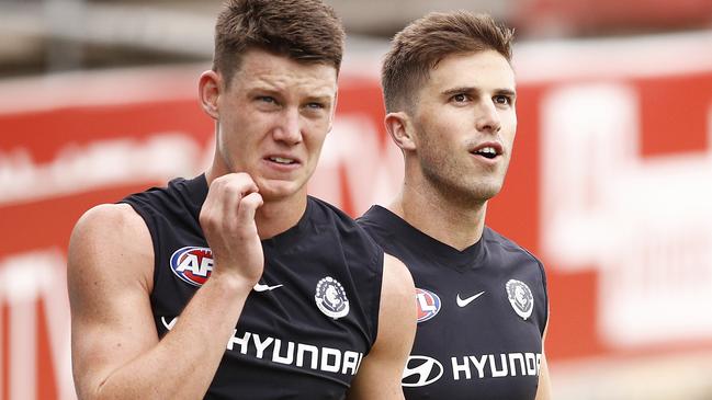 Marc Murphy, right, with Rising Star favourite Sam Walsh.