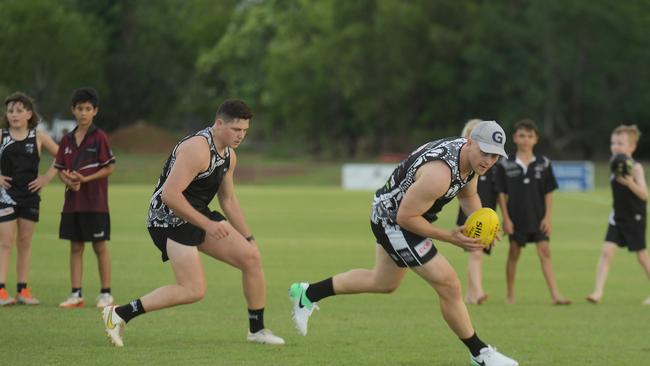 Gary Ablett Jr at his first training with Palmerston Magpies ahead of his first game in the NTFL. Picture: (A)manda Parkinson