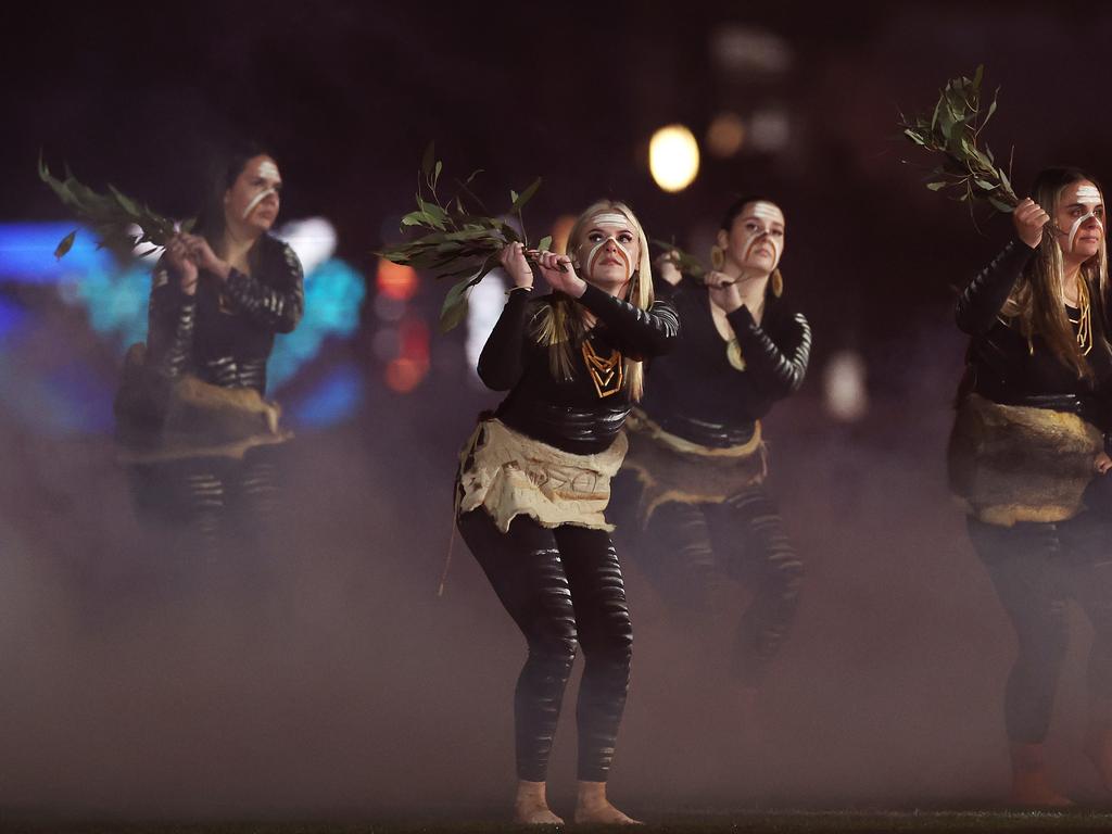 Indigenous dancers perform ahead of Game Two at the Melbourne Cricket Ground. Picture: Getty Images