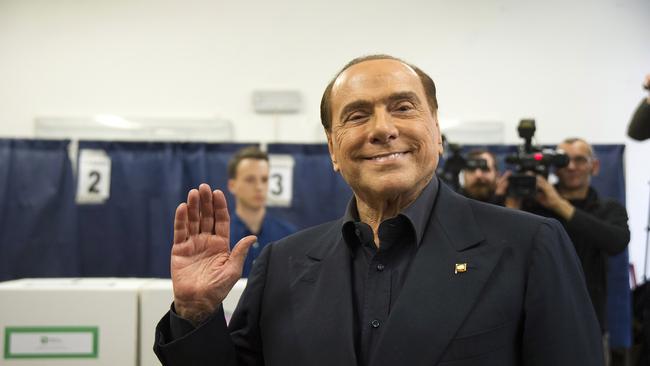 Former Italian prime minister Silvio Berlusconi attends a vote in March 2018 in Milan, Italy. Picture: Getty Images