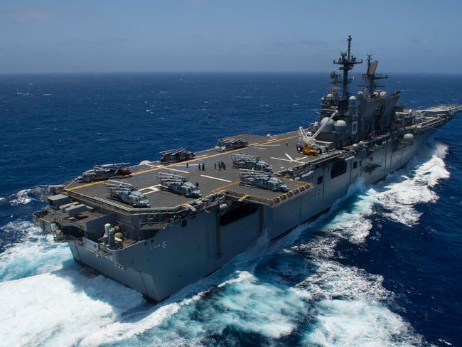 The USS America is expected to participate in Exercise Talisman Sabre 2021 off the coast of Queensland. Picture: US Navy