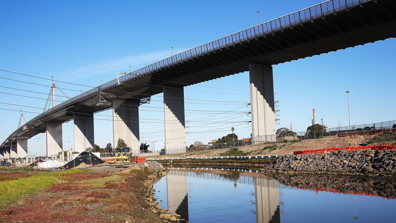 West Gate Tunnel Project. Soil underneath plastic along Hyde St. Spotswood. Picture: Ian Currie