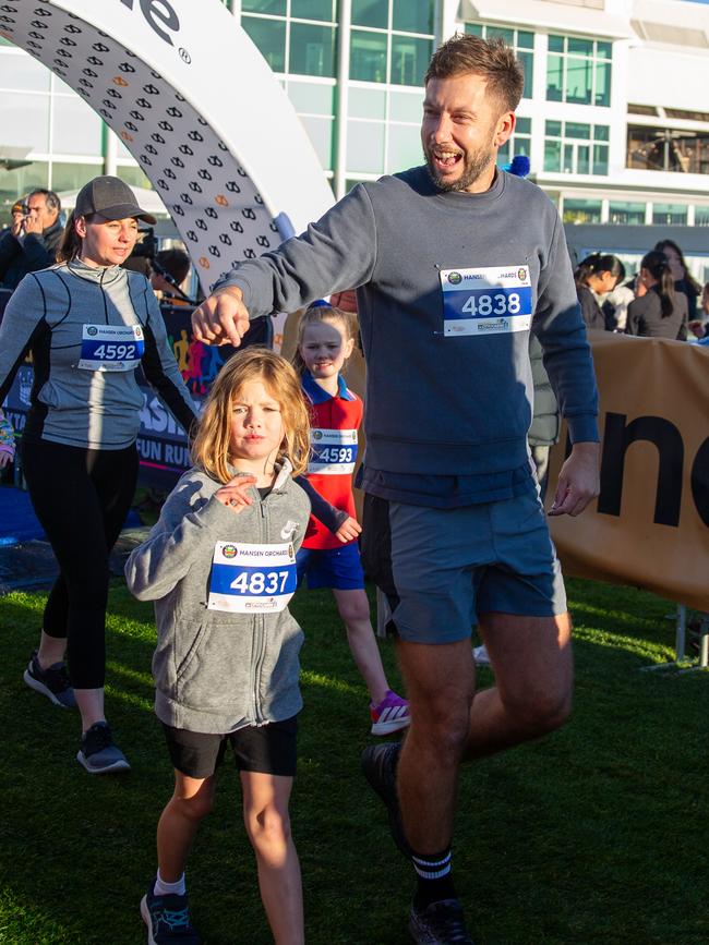 Frankie and Samuel Peacock in the 2.7km City to Casino on Sunday 18th May 2025. Picture: Linda Higginson