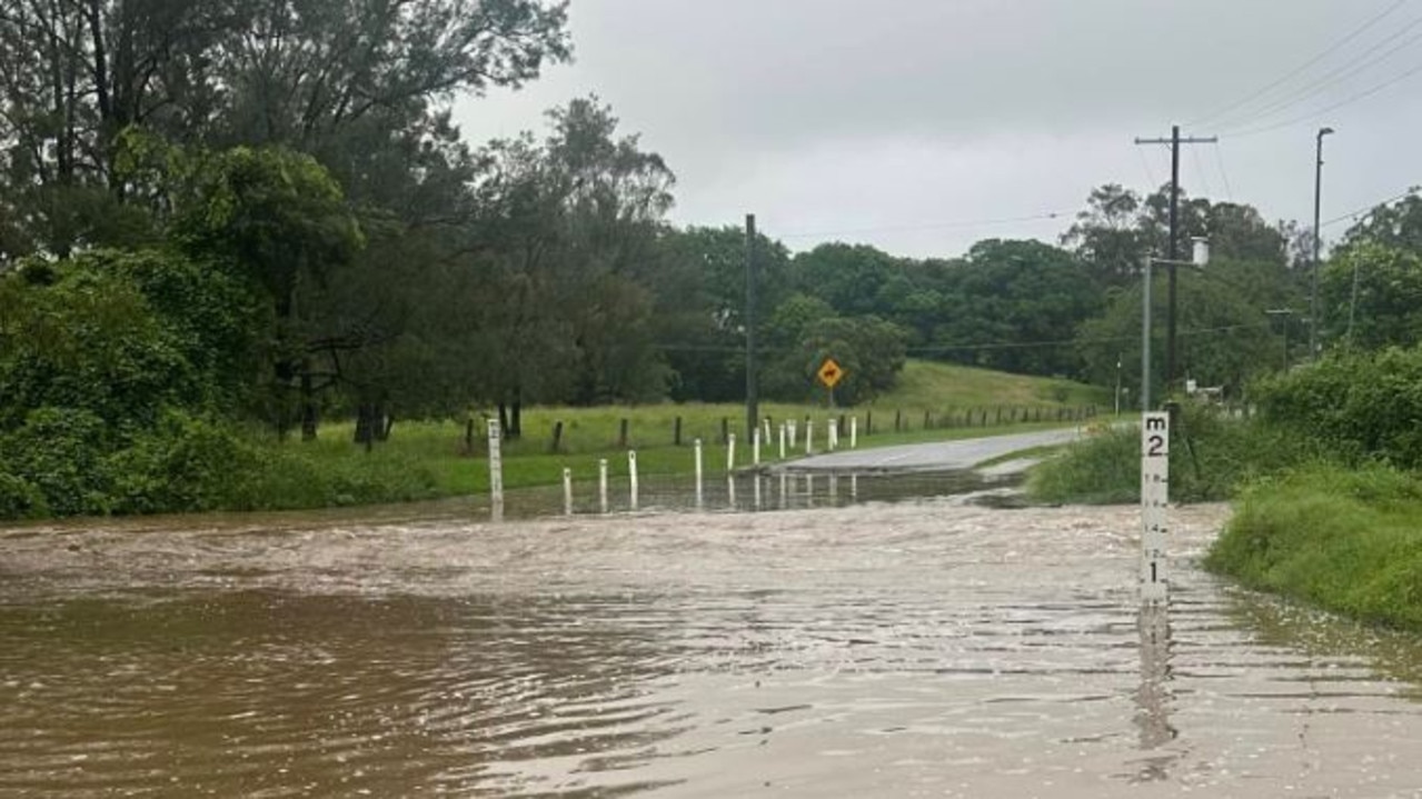 Lancing Street, Pullenvale closed by flash flooding. Picture: Lauren Brier-Mills