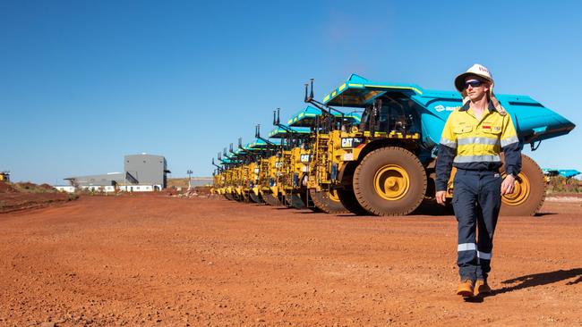 Rio Tinto has reached a deal with manufacturing giant Caterpillar to deploy zero-emission autonomous haul trucks at its Gudai-Darri mine in WA. Picture: Rio Tinto