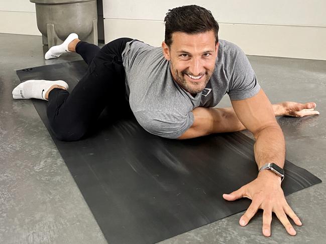 It’s all about flexibility. Tim Robards has been lending his health and fitness expertise to Medibank’s Live Better at Home Program. Picture: Supplied