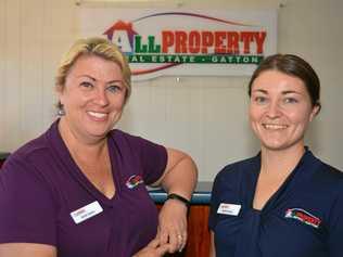 All property real estate Gatton Principal owner Mrs Kylie Hallas and Miss Emily Hallas in their office on October 22. Picture: Meg Bolton