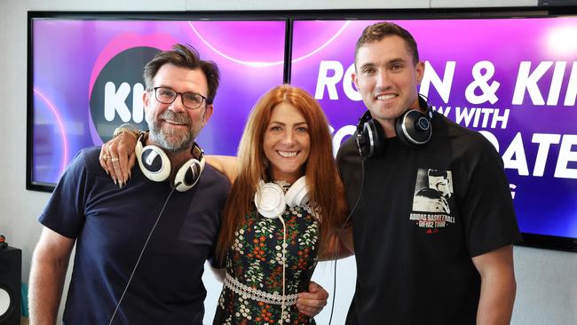 KIIS 97.3's new breakfast trio Kip Wightman, Robin Bailey, and Corey Oates, Milton. Picture: Liam Kidston