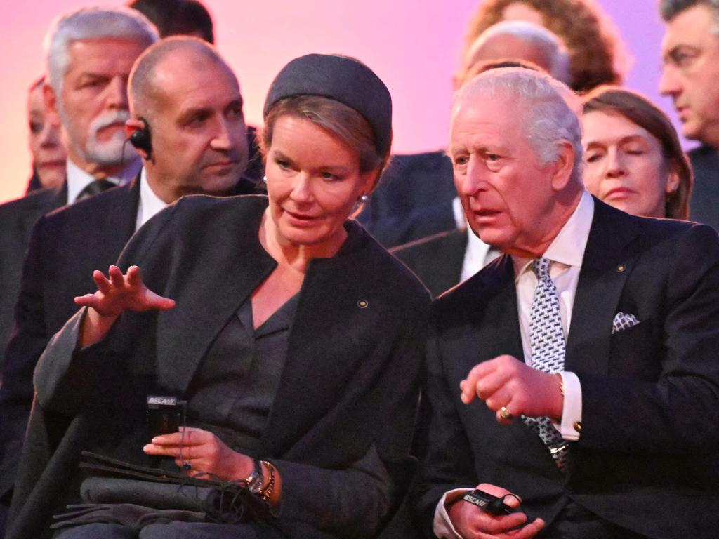 King Charles III and Queen Mathilde of Belgium attend commemorations on the 80th anniversary of the liberation of Auschwitz-Birkenau. Picture: AFP