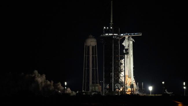 A SpaceX Falcon 9 rocket at NASA’s Kennedy Space Center in Florida. Picture: AFP/NASA/ Joel Kowsky