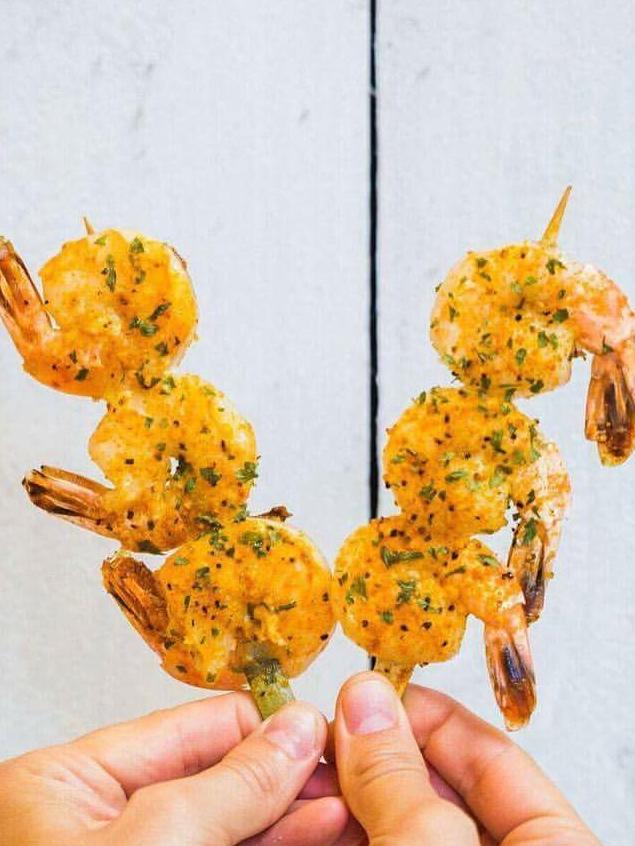 Herbed prawn skewers. Picture: Facebook.