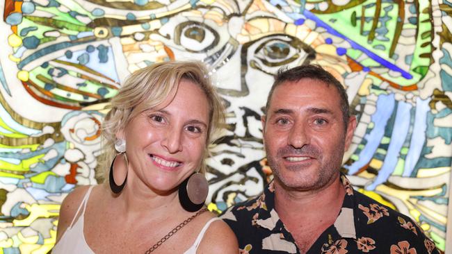 Mauri Aybar and Andrea Castiglinoe at the SWELL Art Prize at Broadbeach Community Space for Gold Coast at Large. Picture, Portia Large.