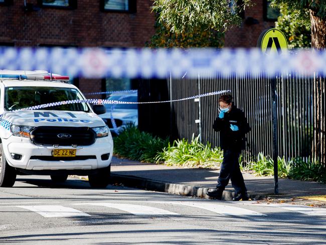 SYDNEY, AUSTRALIA - NewsWire Photos JULY 2, 2024: Police on the scene of a stabbing at Sydney University on Tuesday morning. NSW Ambulance paramedics treated a 22-year-old man at the scene. He was taken to Royal Prince Alfred Hospital in a serious but stable condition. Picture: NewsWire / Nikki Short