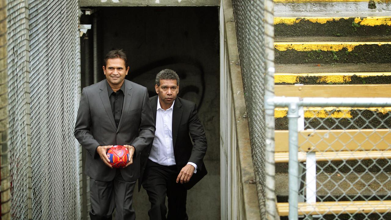 Nicky Winmar and Gilbert McAdam returned to Victoria Park in 2013.