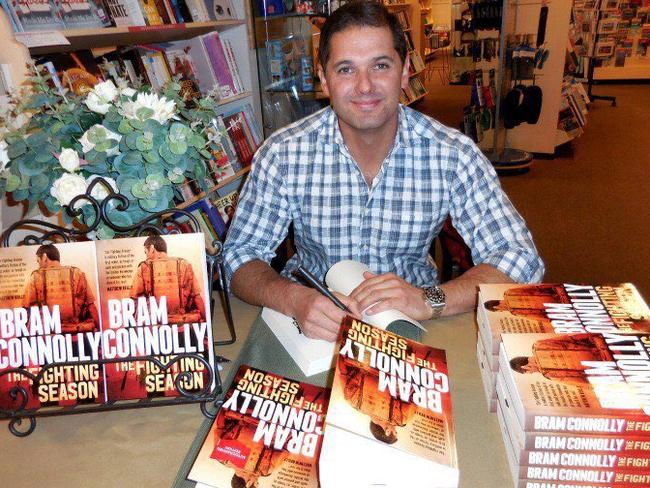 Commando Bram Connolly at a book signing for The Fighting Season.