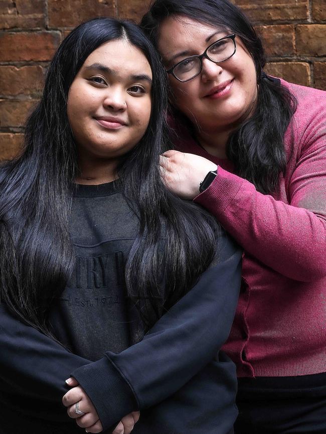 Saela, 17, pictured with mum Michelle, was admitted to ICU with Covid. Picture: Ian Currie