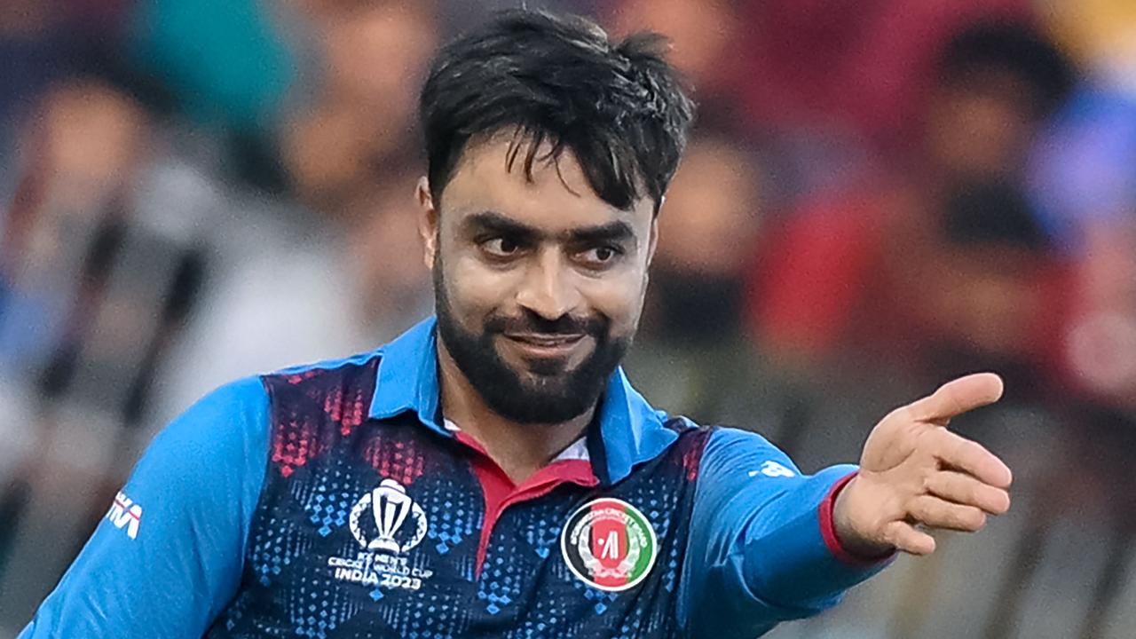 Afghanistan's Rashid Khan has his side firing. (Photo by R.Satish BABU / AFP).