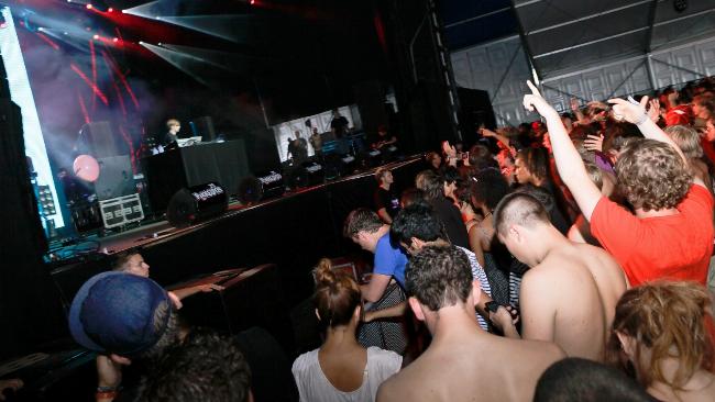 The venue where Charles Haddon jumped into the audience during the group's show at the Pukkelpop music festival, hours being committing suicide. Picture: AFP/Bas Bogaerts