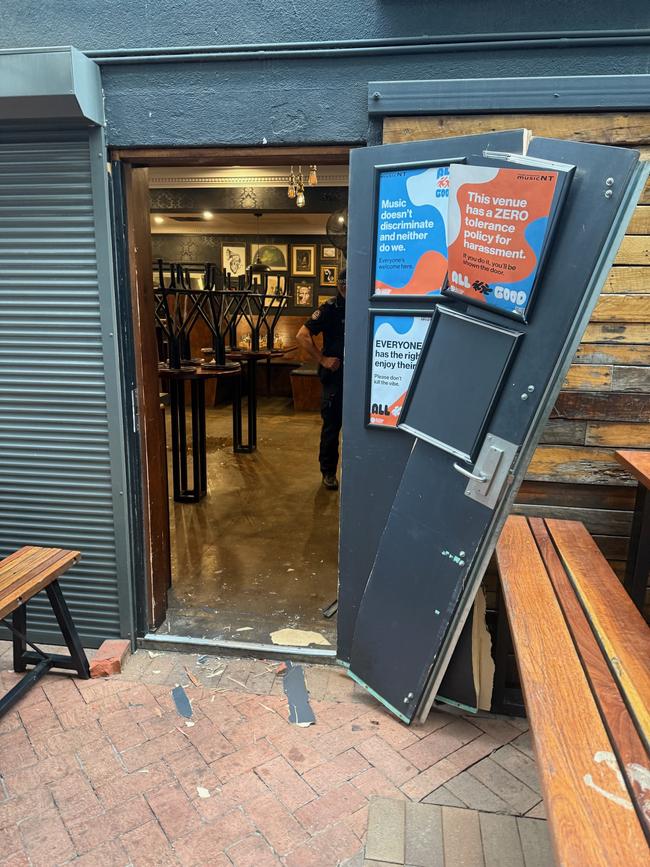 Epilogue Bar on Todd Mall in Alice Springs was broken into 1.30am November 27, 2024. Picture: Supplied