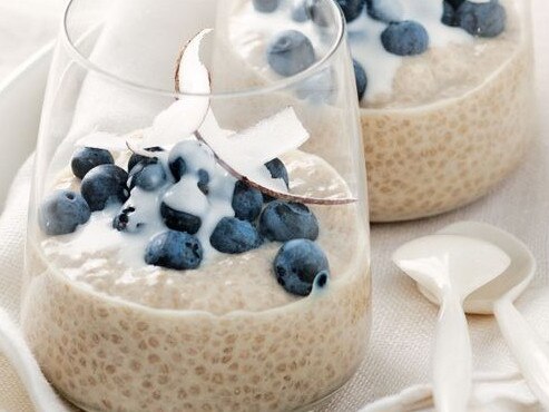 Chia and coconut pudding.