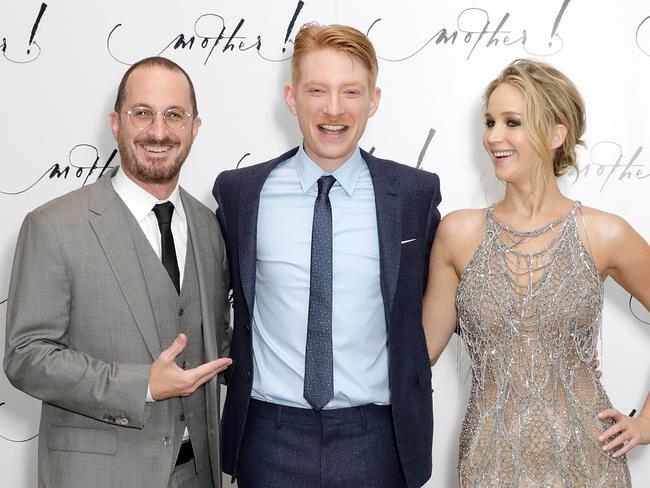 Director Darren Aronofsky and actors Domhnall Gleeson and Jennifer Lawrence at the London premiere of mother! Picture: John Phillips/Getty Images for Paramount Pictures