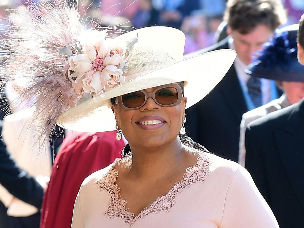 US presenter Oprah Winfrey at Harry and Meghan’s wedding. Picture: AFP