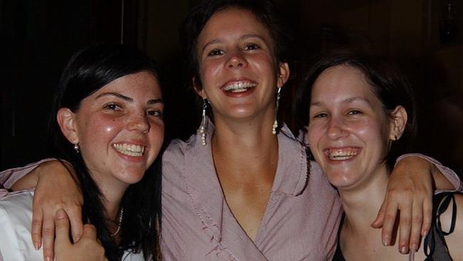 Camille Flores, Leisa Fraser & Susan Gough on Flinders Street East Picture: Bryan Lynch ad445059