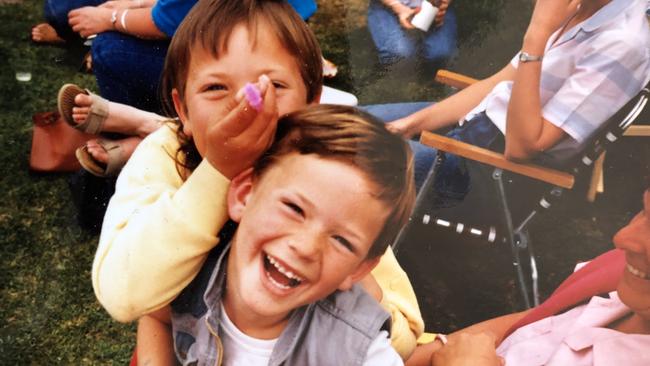 Kelly Golding and her brother Matt as children at the Royal Adelaide Show. Picture: Supplied